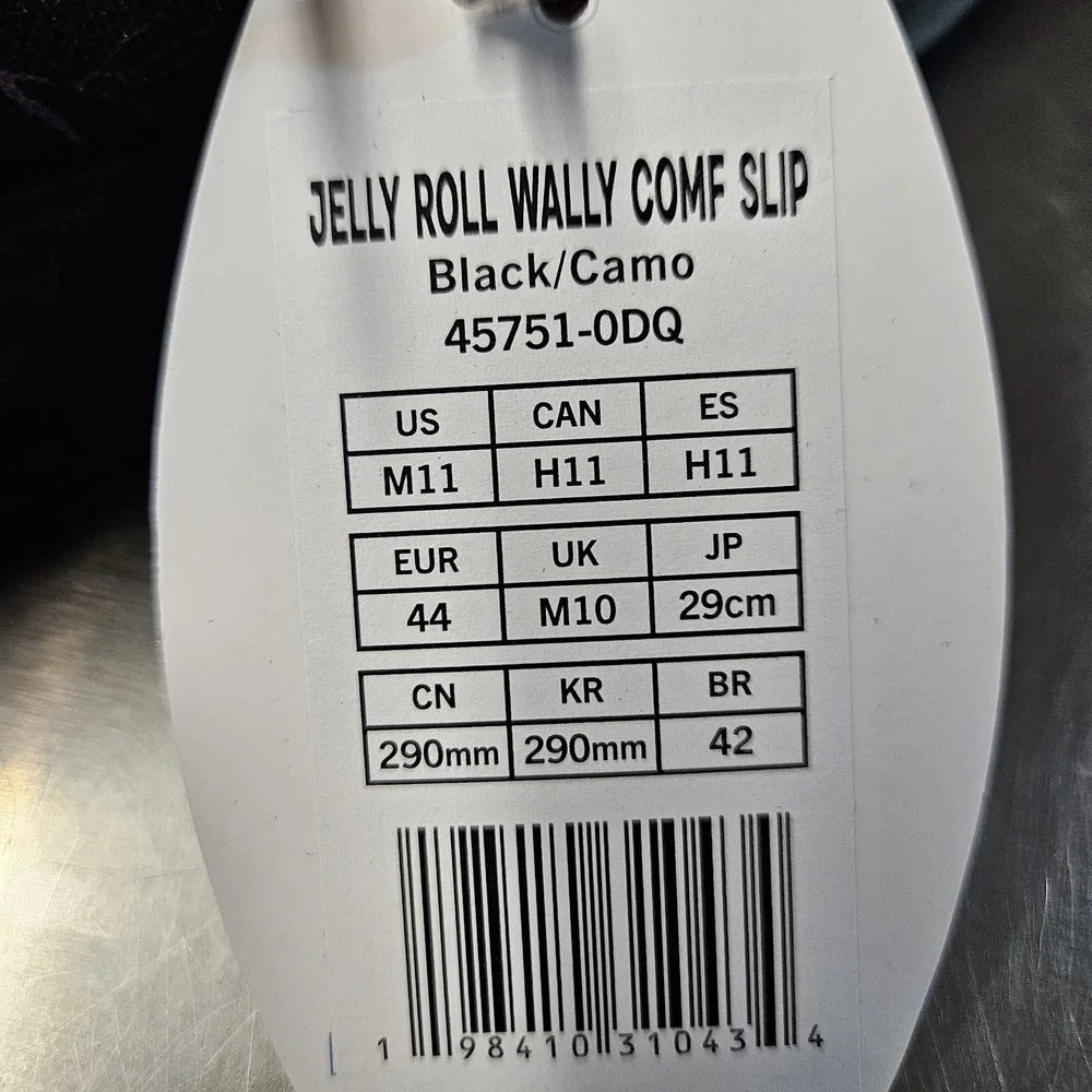 Hey Dude x Jelly Roll Realtree Wally Comf Slip Men's 11 Black Camo NWT